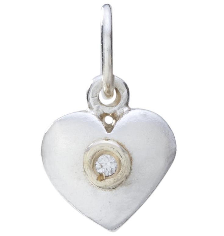 Puffed Heart Charm - Sterling Silver - Helen Ficalora