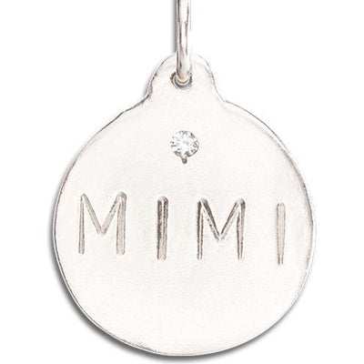 "Mimi" Disk Charm With Diamond Jewelry Helen Ficalora 14k White Gold For Necklaces And Bracelets