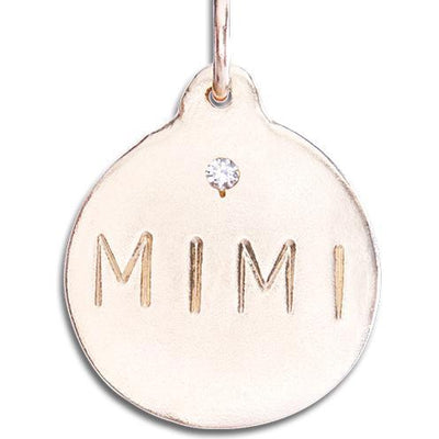 "Mimi" Disk Charm With Diamond Jewelry Helen Ficalora 14k Pink Gold For Necklaces And Bracelets
