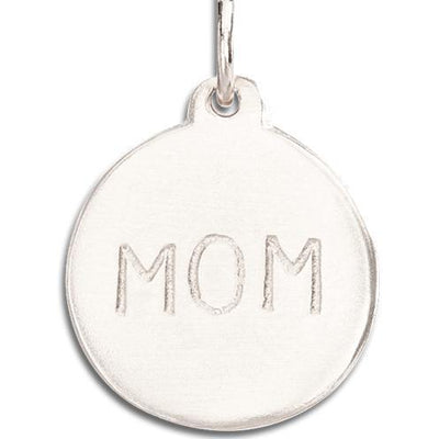 "Mom" Disk Charm Jewelry Helen Ficalora 14k White Gold