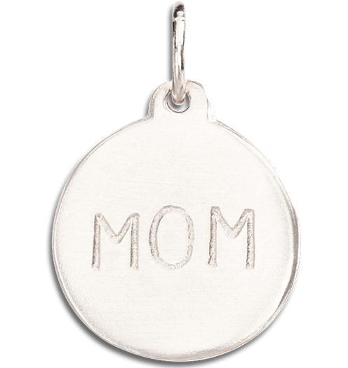 "Mom" Disk Charm Jewelry Helen Ficalora 14k White Gold