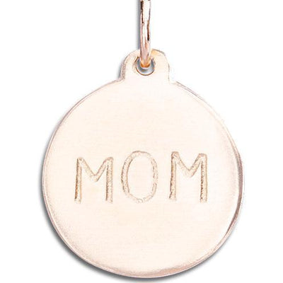 "Mom" Disk Charm Jewelry Helen Ficalora 14k Pink Gold