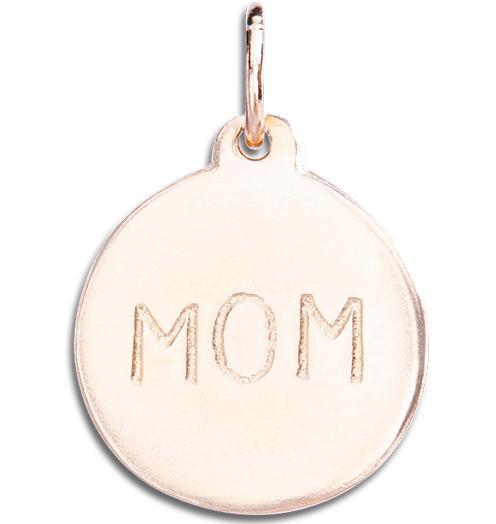 "Mom" Disk Charm Jewelry Helen Ficalora 14k Pink Gold