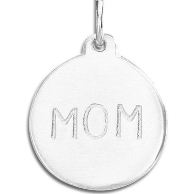 "Mom" Disk Charm Jewelry Helen Ficalora Sterling Silver 