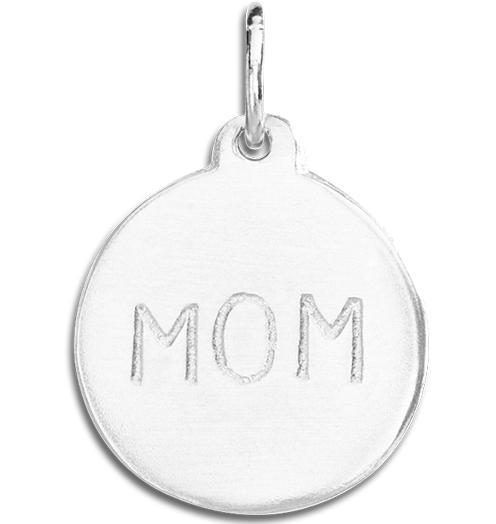 "Mom" Disk Charm Jewelry Helen Ficalora Sterling Silver 
