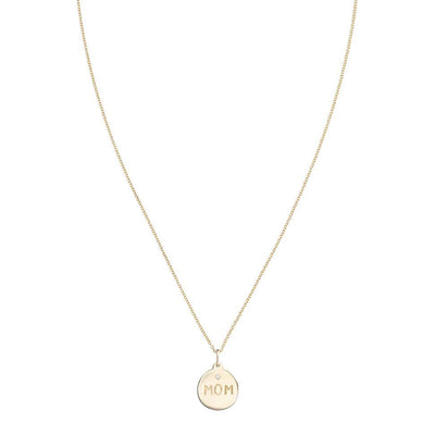 "Mom" Disk Charm With Diamond Jewelry Helen Ficalora For Necklaces And Bracelets