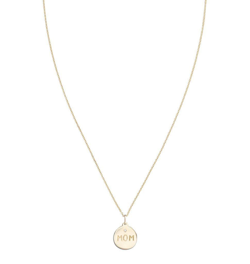 "Mom" Disk Charm With Diamond Jewelry Helen Ficalora For Necklaces And Bracelets