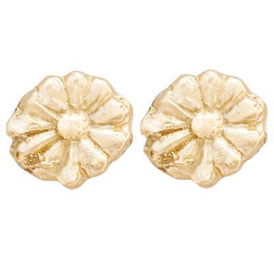 Montauk Daisy Stud Earrings Jewelry Helen Ficalora 14k Yellow Gold