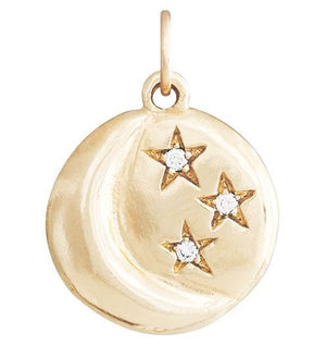 Helen Ficalora 14k Gold Moon and 3 Stars Charm for Necklaces & Bracelets