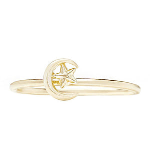 Moon And Star Stacking Ring