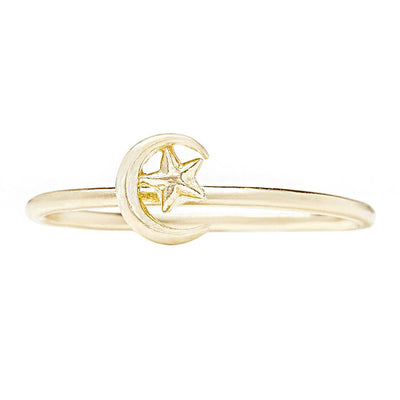 Moon And Star Stacking Ring