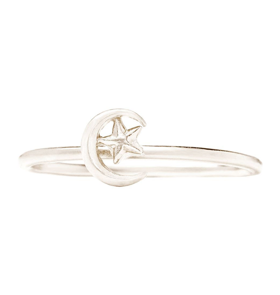 Moon And Star Stacking Ring Jewelry Helen Ficalora 14k White Gold 6