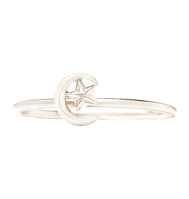 Moon And Star Stacking Ring Jewelry Helen Ficalora 14k White Gold 6