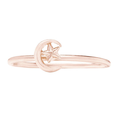 Moon And Star Stacking Ring Jewelry Helen Ficalora 14k Pink Gold 6