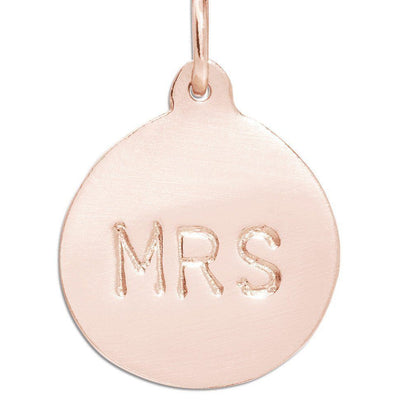 "Mrs" Disk Charm Jewelry Helen Ficalora 14k Pink Gold