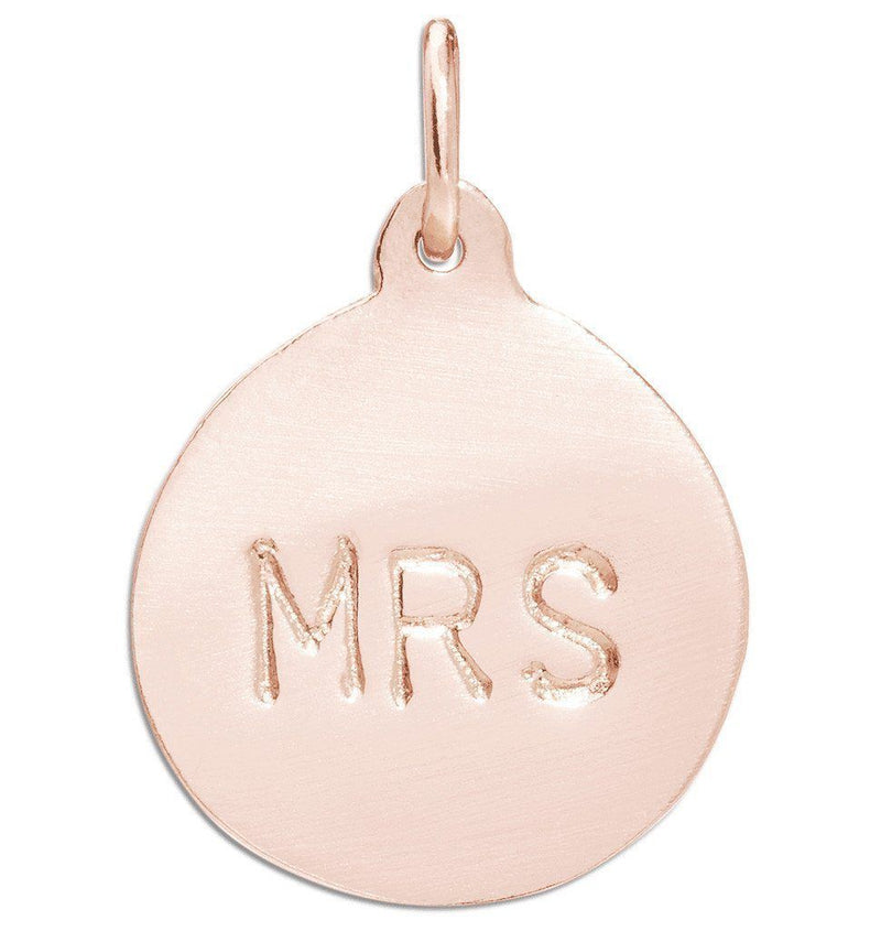 "Mrs" Disk Charm Jewelry Helen Ficalora 14k Pink Gold