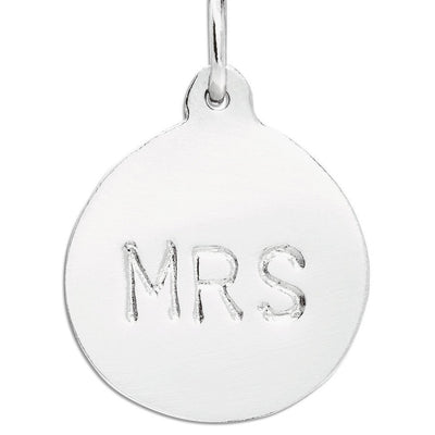 "Mrs" Disk Charm Jewelry Helen Ficalora Sterling Silver 