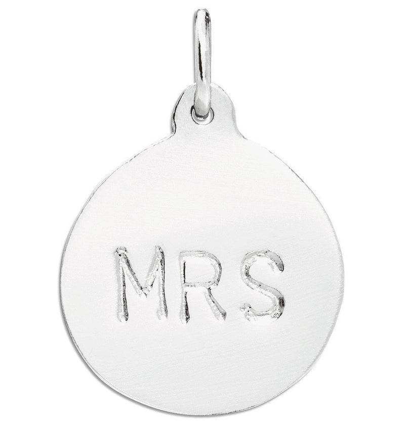 "Mrs" Disk Charm Jewelry Helen Ficalora Sterling Silver 