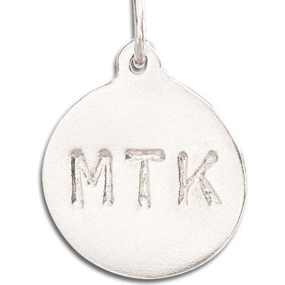 "MTK" Disk Charm Jewelry Helen Ficalora 14k White Gold