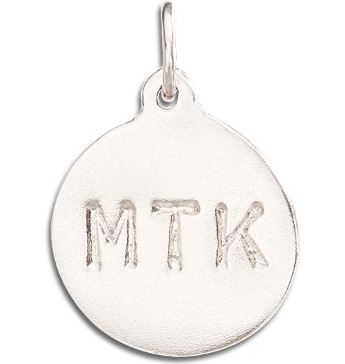 "MTK" Disk Charm Jewelry Helen Ficalora 14k White Gold