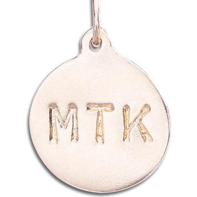 "MTK" Disk Charm Jewelry Helen Ficalora 14k Pink Gold