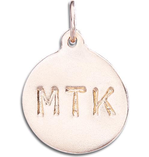"MTK" Disk Charm Jewelry Helen Ficalora 14k Pink Gold