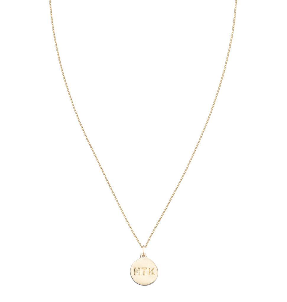 "MTK" Disk Charm Jewelry Helen Ficalora 