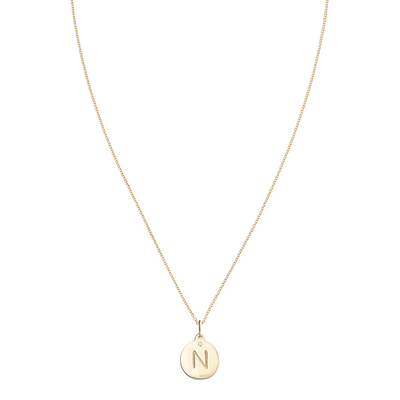 "N" Alphabet Charm With Diamond -  - Jewelry - Helen Ficalora - 5