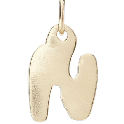 "N" Bubble Letter Charm Jewelry Helen Ficalora 14k Yellow Gold