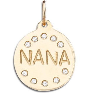 Helen Ficalora 14k Gold "Nana" Diamond Necklace Charm 