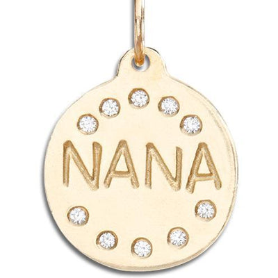 Helen Ficalora 14k Gold "Nana" Diamond Necklace Charm 