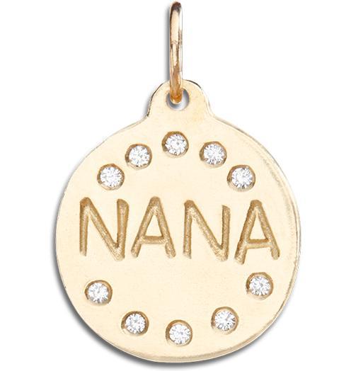 Helen Ficalora 14k Gold "Nana" Diamond Necklace Charm 