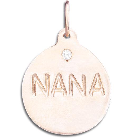 "Nana" Disk Charm With Diamond Jewelry Helen Ficalora 14k Pink Gold For Necklaces And Bracelets