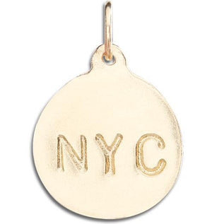 "NYC" Disk Charm Jewelry Helen Ficalora 14k Yellow Gold