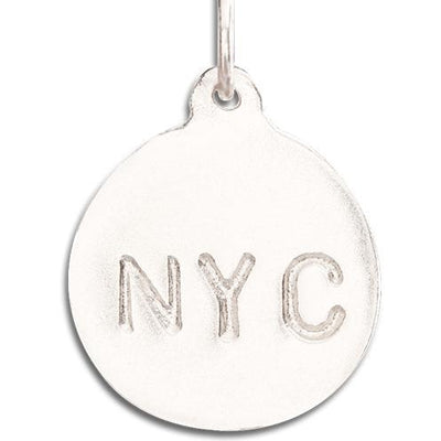 "NYC" Disk Charm Jewelry Helen Ficalora 14k White Gold