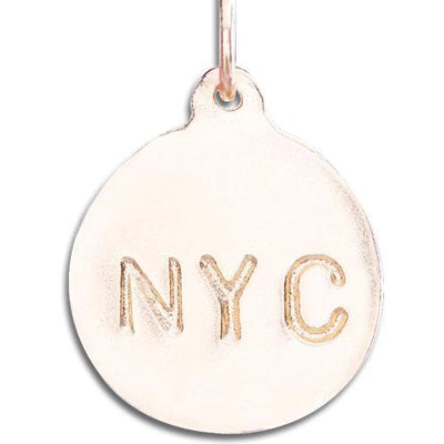"NYC" Disk Charm Jewelry Helen Ficalora 14k Pink Gold
