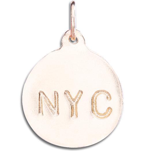 "NYC" Disk Charm Jewelry Helen Ficalora 14k Pink Gold