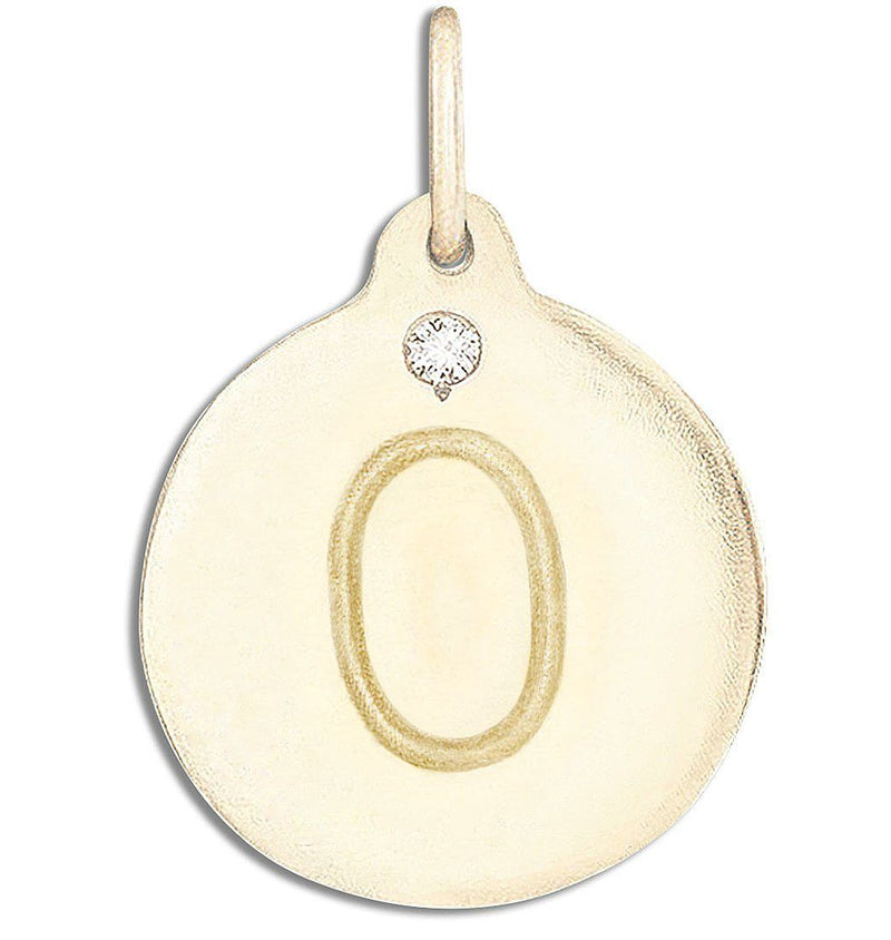 "O" Alphabet Charm With Diamond Jewelry Helen Ficalora 14k Yellow Gold For Necklaces And Bracelets