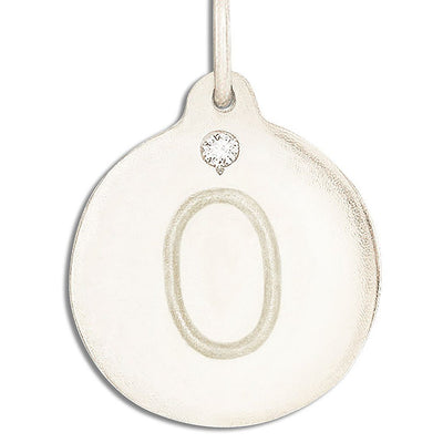 "O" Alphabet Charm With Diamond Jewelry Helen Ficalora 14k White Gold For Necklaces And Bracelets