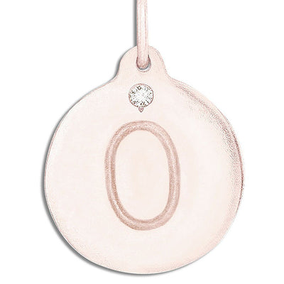 "O" Alphabet Charm With Diamond Jewelry Helen Ficalora 14k Pink Gold For Necklaces And Bracelets