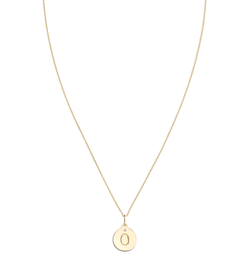"O" Alphabet Charm With Diamond -  - Jewelry - Helen Ficalora - 5