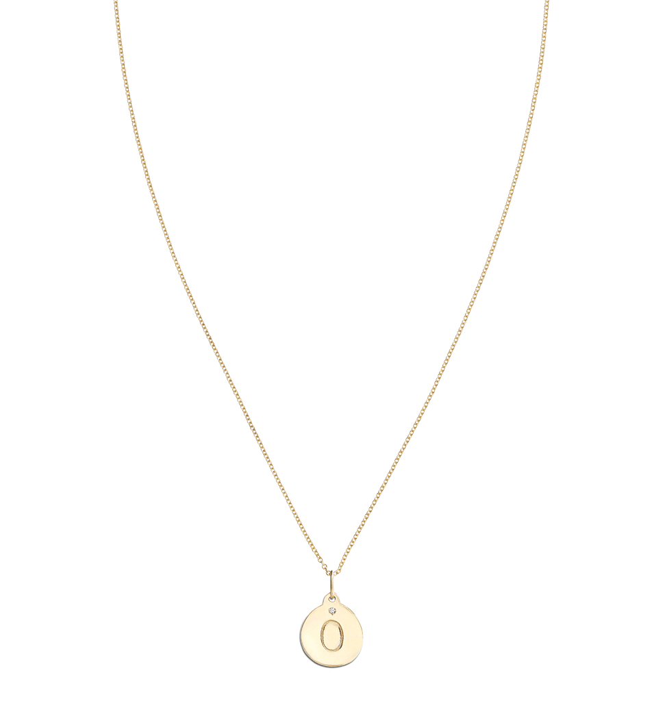 "O" Alphabet Charm With Diamond -  - Jewelry - Helen Ficalora - 5