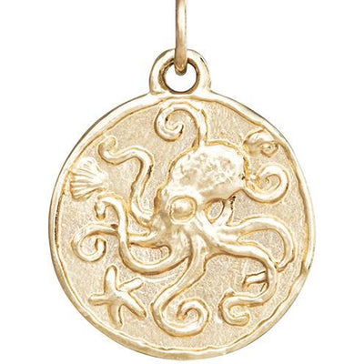 Octopus Coin Charm Jewelry Helen Ficalora 14k Yellow Gold