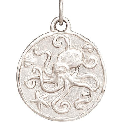 Octopus Coin Charm Jewelry Helen Ficalora 14k White Gold