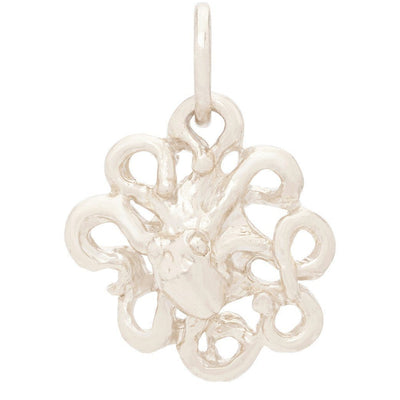 Octopus Mini Charm Jewelry Helen Ficalora 14k White Gold