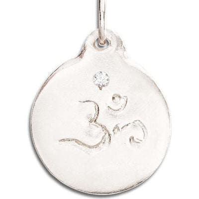 Om Disk Charm With Diamond Jewelry Helen Ficalora 14k White Gold For Necklaces And Bracelets