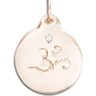 Om Disk Charm With Diamond Jewelry Helen Ficalora 14k Pink Gold For Necklaces And Bracelets