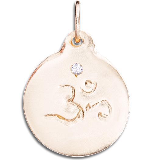 Om Disk Charm With Diamond Jewelry Helen Ficalora 14k Pink Gold For Necklaces And Bracelets