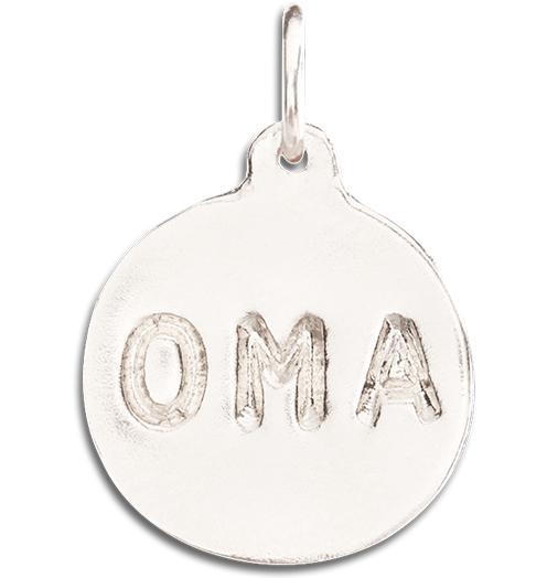 "Oma" Disk Charm Jewelry Helen Ficalora 14k White Gold