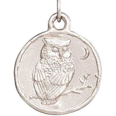Owl Coin Charm Jewelry Helen Ficalora 14k White Gold